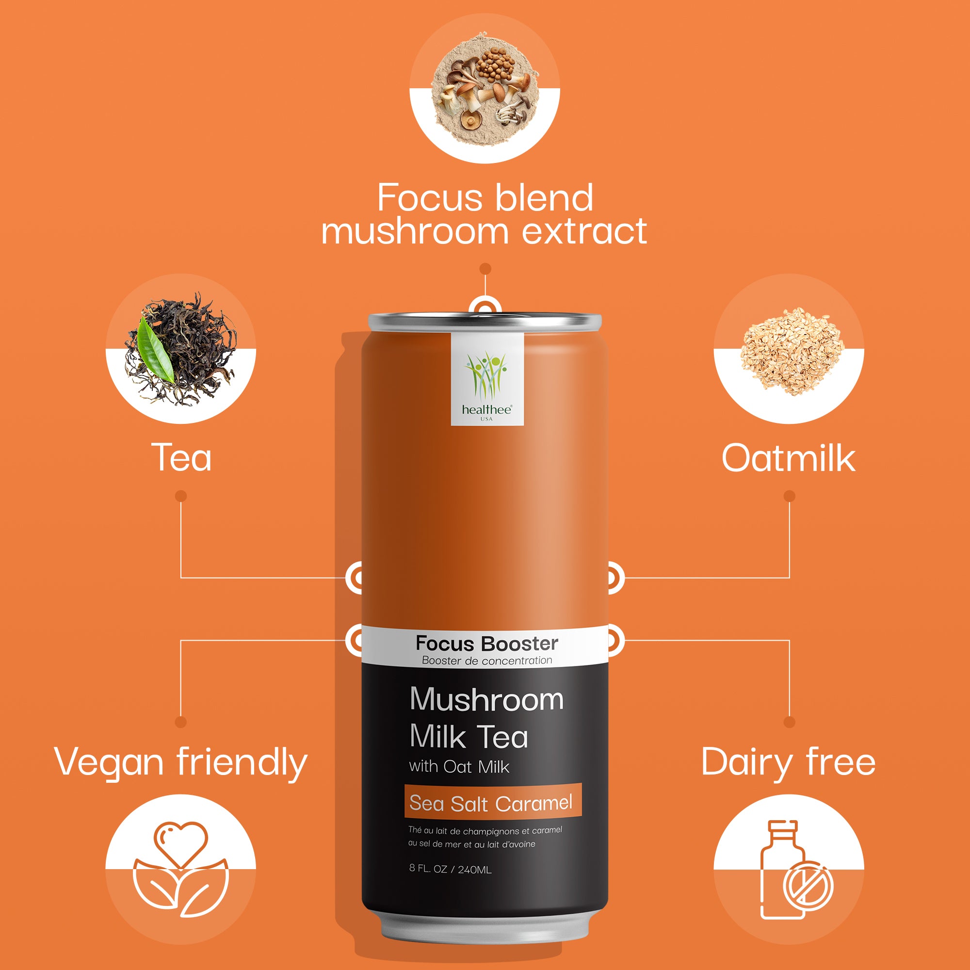 (Pack of 12) Healthee Tea Matcha Milk Sea Salt Caramel 8 Fo