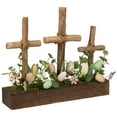 thumbnail image 3 of Northlight Floral and Foliage Triple Cross Easter Egg Decoration - 14", 3 of 7