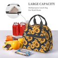 thumbnail image 5 of Naloa Navy Blue Plaid Sunflower Print Lunch Bag for Women & Men Insulated Lunch Box or Cooler Lunch Tote Bags for Work, Travel, Outdoor, 5 of 5