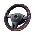 thumbnail image 4 of Elastic Steering Wheel Cover, Colourful Wine Glass Print Stretch Thickening Car Steering Wheel Cover Women Men, Steering Wheel Protector Universal 15 in, 4 of 7
