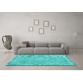 thumbnail image 3 of Ahgly Company Indoor Round Persian Turquoise Blue Traditional Area Rugs, 7' Round, 3 of 4
