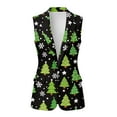thumbnail image 2 of Uorisanigo Christmas Tree Snowflake Womens Vest Waistcoat Size 3XL Sleeveless Women's Suit Vest with Pockets V Neck Button Down Waistcoat Vests Elegant, 2 of 7