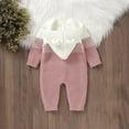 thumbnail image 2 of vdgthytj Newborn Girls Boys Hooded Sweater Romper Baby Cable Knitted Long Sleeve Button Jumpsuits Winter Clothes, 2 of 3