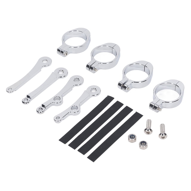 Soporte de montaje para faro de motocicleta, reemplazo de procesamiento CNC de superficie plateada brillante de 39 a 41mm para Suzuki
