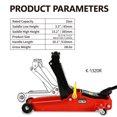 thumbnail image 2 of Low Profile Floor Jack, Heavy Duty Steel Racing Floor Jack with Single Piston Quick Lift Pump, 2 Ton (4000 lbs) Capacity, Lifting Range 3.3"-15.2", Red, 2 of 8