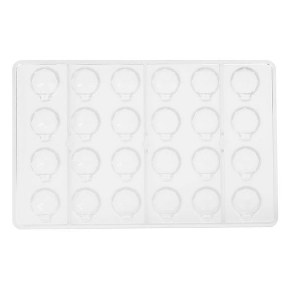 Greyas CM 3908 Louis Amado Clear Polycarbonate Chocolate Mold Candy Mould with 24 Faceted Christmas-Tree-Bauble Cavities, Each 32mm x 27.5mm x 14mm High