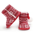 thumbnail image 6 of Esho Christmas Baby Shoes Snow Boots, Infants Winter Xmas Plush Warm Slipper Shoes Santa Elf Booties Shoes 0-18M, 6 of 7