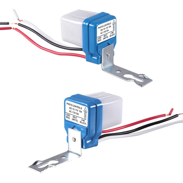 2 Pack - AC 110V 10A Automatic Auto On Off Photocell Street Light Switch 50-60Hz 10A Photo Control Photoswitch Sensor