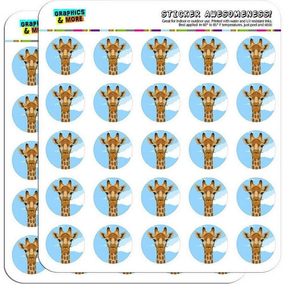 Giraffe Zoo Animal Safari 50 1" Planner Calendar Scrapbooking Crafting Stickers