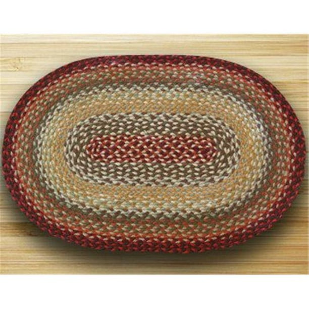 Earth Rugs 02417 Oval Shaped Rug, Thistle Green and Country Red