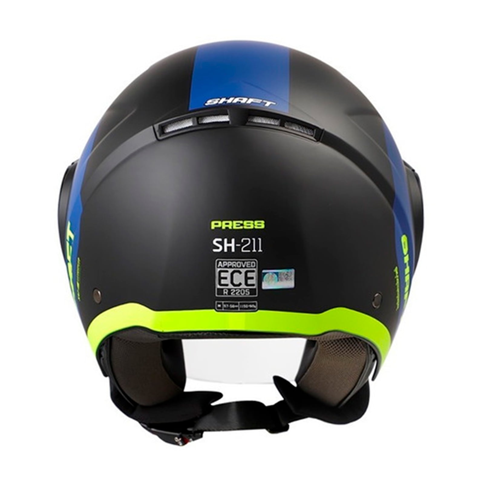 Casco Abierto Moto ABS Shaft Press XL Color Negro/Amarillo ECE