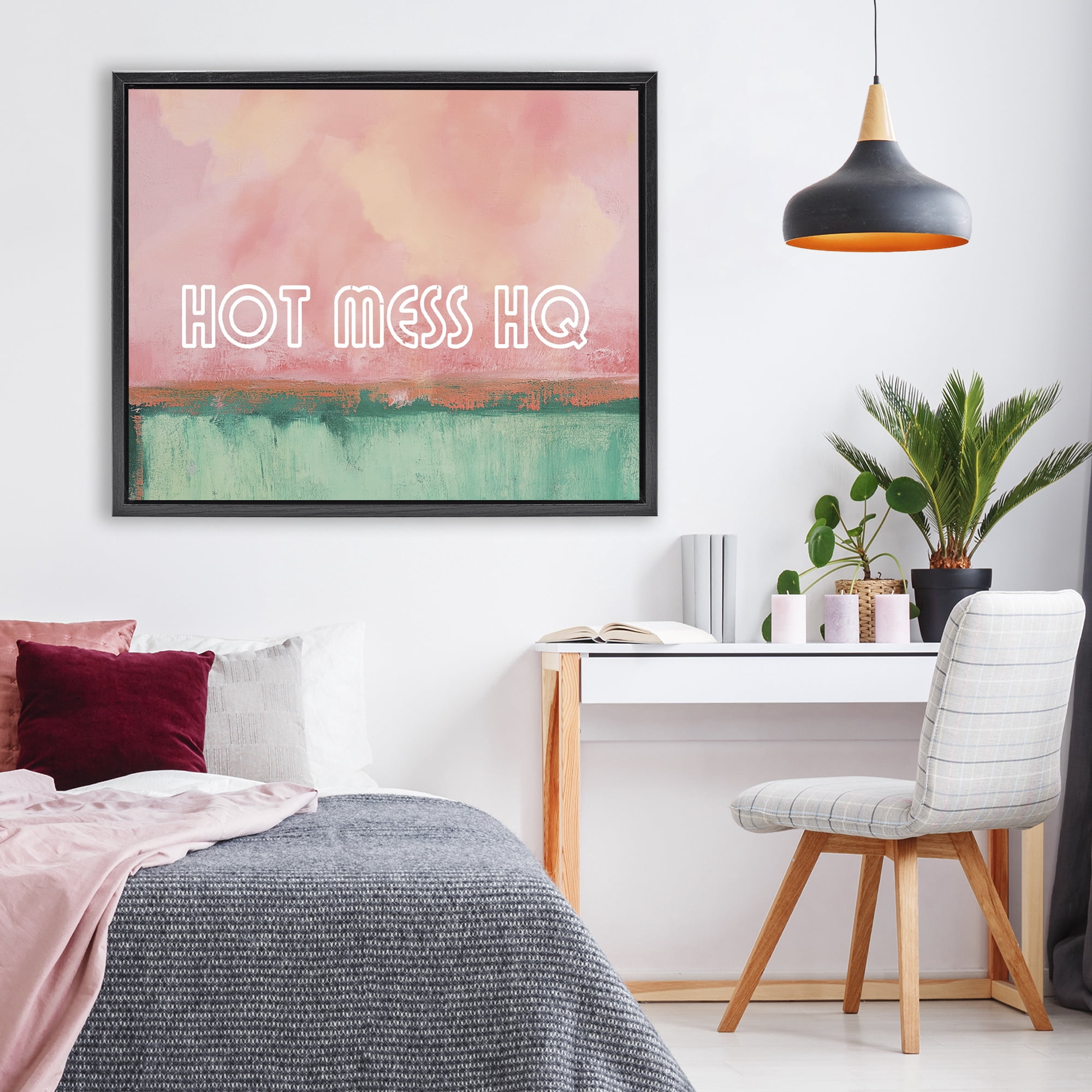 Stupell Industries Hot Mess Headquarters Black Framed Floater Canvas Wall Art, design by Gina Kelly