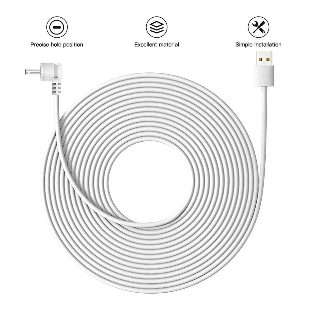 Reliable Power Cable and Adapter for Ring Cameras 10m Weatherproof Use