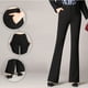 thumbnail image 5 of Pantalones rectos de cintura alta para mujer: cintura elástica, pantalones acampanados con bolsillos, 5 of 7