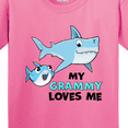 thumbnail image 4 of Inktastic My Grammy Loves Me with Cute Sharks Youth T-Shirt, 4 of 5