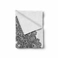 thumbnail image 2 of Lotus Soft Flannel Fleece Throw Blanket, Ornamental Mandala with Lace Pattern Featured Mixed Flower Petals Folk Design, Cozy Plush for Indoor and Outdoor Use, 50" x 60", Black White, by Ambesonne, 2 of 6