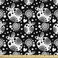 thumbnail image 1 of Fruit Art Fabric by the Yard Upholstery, Modern Monochrome Pattern with Apple Silhouettes and Hearts Rounds, Decorative Fabric for DIY and Home Accents, 10 Yards, Charcoal Grey and White by Ambesonne, 1 of 4
