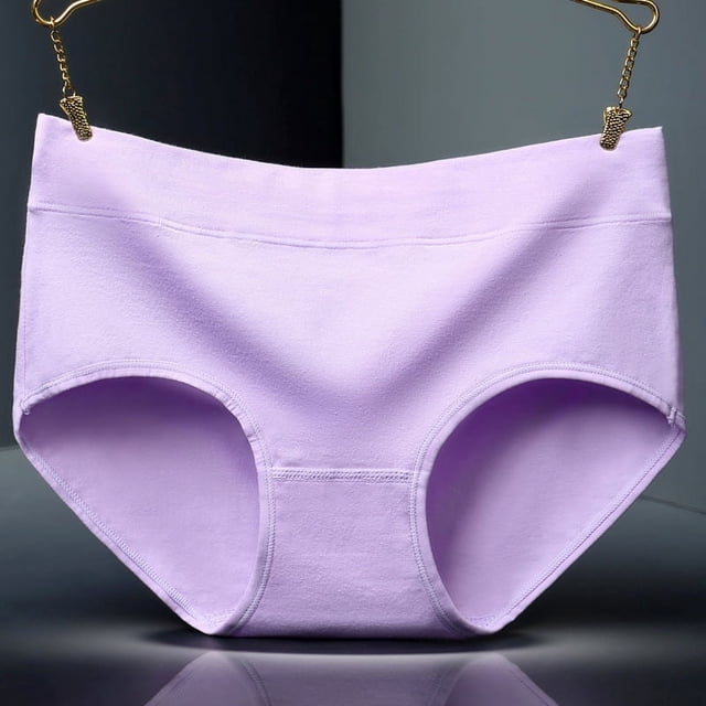 Ropa interior de algodón para mujer de cintura media Braguitas de color liso de algodón puro de cintura media Ropa interior de algodón puro para mujer de talla grande