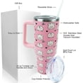 thumbnail image 2 of 40 oz Cute Pig Tumbler with Handle and Straw Lid Leak Proof, Pigs Coffee Travel Mug with Handle Insulated for Hot and Cold Drink Ice, Birthday Gifts for Women Pig Lovers, 2 of 5