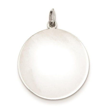 925 Sterling Engravable Round Disc Charm Pendant 25mmx21mm