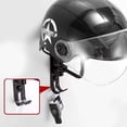 thumbnail image 2 of Space Aluminum Motorcycle Helmet Storage Rack - Black Wall-Mounted Design, No-Drill Installation, Universal Fit for Multiple Helmet Types, Sturdy Display & Organizer Stand (185×120×300mm), 2 of 6