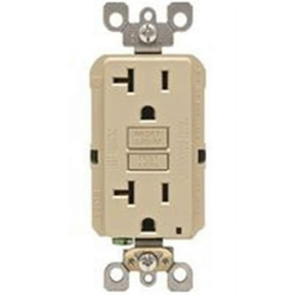 Leviton Mfg R01-GFNT2-0KI 20A Outlet GFCI Self Test - Ivory