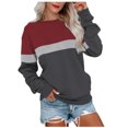 thumbnail image 1 of Pntutb Moda Mujer Jersey Cuello Redondo Manga Larga Color Blusas Suéter tops Pntutb Pntutb-3440, 1 of 7