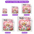 thumbnail image 5 of Hello Valentine’s Day Chihuahua Flower Crown Romantic Pink Floral Cutout Transfer Sticker Dog Lover Gifts Idea Transparent Decal Art Decor - 00031, 5 of 5