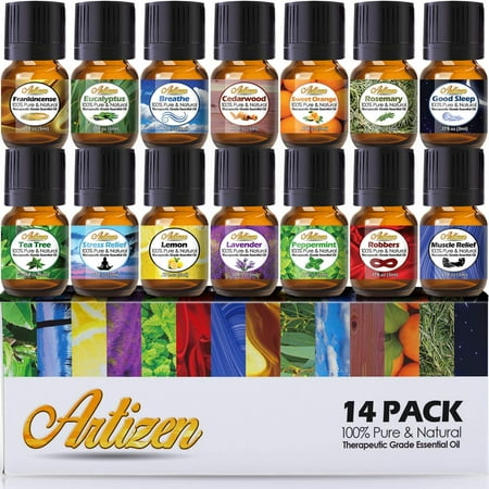 Artizen, 100% Pure Top 14 Essential Oil Set, Aromatherapy, 5ml Each