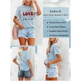 thumbnail image 5 of Anbech LOVE Printed T-Shirt for Women Casual Valentine's Day Graphic LOVE Is All You Need Junior Girls Short Sleeve Tee Tops with Crew Neck, 5 of 10