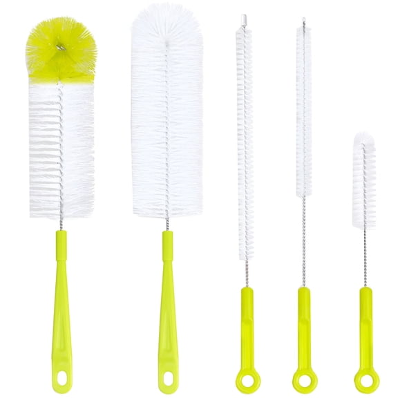 ACDANC 5 Pcs Baby Bottle Bristle Cleaning Brushes Set Long Handle Multi-Functional Bottle Cup Brush Kitchen Tools