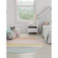 thumbnail image 3 of Unique Loom Whimsy Kids Collection Area Rug - Pastel Abstract Rainbow (6' 1" Round Multi/Ivory), 3 of 9
