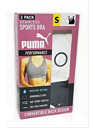 PUMA LADIES 2-PK Seamless Gym Sports Bra Size L Convertible