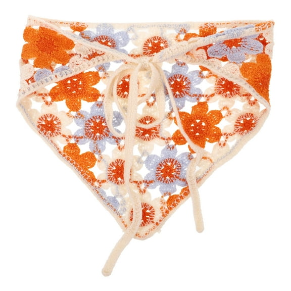 OUNONA Floral Hair Bandanas Cotton Orange 1Pack