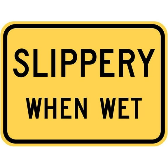 Slippery When Wet (Plaque) Sign - 12 x 9 Weatherproof Warning Signage - High Visibility Warning Signage - Prismatic sheeting Long-lasting 10-Year 3M Warranty