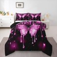 thumbnail image 3 of Homewish Glitter Pink Butterfly Bedding Comforter Set for Teens, Valentines Day Twin Comforter Sets, Modern Fashion Sequin Print Reversible Bedding Set, Breathable Home Decor, 2pcs, 3 of 8
