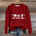 thumbnail image 2 of Rbaofujie Chandails pour Femmes Mode Tendance Femmes WTF Action de Grâce Vin Dinde Famille Décontracté Manches Longues Imprimé Col Rond Chandail en Molleton Ample Blouse Hauts Vin Automne Chandails à Capuchon pour Femmes, 2 of 3