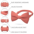 thumbnail image 2 of Men's Classic Pre-Tied Bow Tie Formal Solid Tuxedo, by Bow Tie House (Large, Bright Peach), 2 of 5