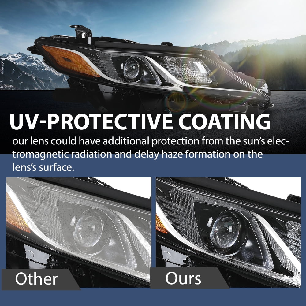 PIT66 Projector Headlight Assembly Right Passenger Side Fit for Toyota Camry LE SE 2018 2019 2020 2021 2022 Headlamps