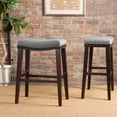 thumbnail image 4 of Charcoal Saddle Stools with Foot Rest for Studio Kitchen Bar Counter Seating, 4 of 9