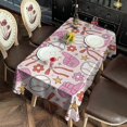 thumbnail image 6 of Pink Baseball Fun Pattern Rectangle Tablecloth 60"x102",Waterproof Polyester Rectangle Table Cloth, Wipeable Spillproof Polyester Tablecloth for Dining, Camping, Indoor and Outdoor, 6 of 6