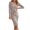 Dresses for Women Khaki, variant on Knitted Bodycon Dresses for Women Elegant Long Sleeve V Neck Trendy Side Slit Slim Stretchy Solid Comfort Ribbed Basic Midi Dress with Belt