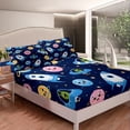 thumbnail image 2 of Sábana Ajustable Twin Size Cartoon Rocket Planet Print juego de cama 2pcs para niños, 2 of 5