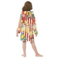 thumbnail image 7 of FORMRS Niños Bathrobe Unisex Hooded Robe Soft Plush Pajamas Sleepwear, Size 2-3T, White Striped Lemon, 7 of 7