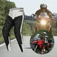 thumbnail image 4 of Motorcycle Pants Motorcycle Overpants Water Resistant Reflective Breathable Mesh Motorbike Riding Pants for Men and Women , White M, 4 of 8