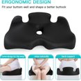 thumbnail image 5 of Standard Memory Seat Cushion for Office Chair Pressure Relief Sciatica & Tailbone Pain Relief Firm Coccyx Pad for Long Sitting, Office Chair, Gaming Chair and Car Seat-Black, Standard Size, 5 of 13