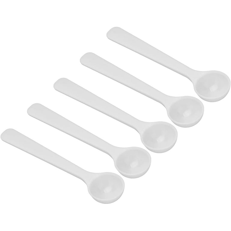 Girlsshop Plastic Measuring Spoon,50Pcs 1g White Plastic Measuring Spoon  Gram Scoop Food Baking Medicine Powder 