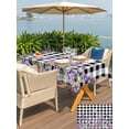 thumbnail image 4 of Outdoor Tablecloth with Umbrella Hole and Zipper, Lavender Floral Rectangle Table Cloth 52x70 Inch Waterproof Tablecloth, Purple Flowers Butterfly Black Gray Plaid Picnic Table Cover for Patio, 4 of 7