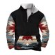 thumbnail image 2 of Sudadera sin capucha para hombre, informal, a la moda, con cuello alto, estampado étnico, cremallera, jersey de manga larga, blusa de poliéster para hombre, 2 of 5