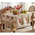 thumbnail image 6 of Thanksgiving Harvest Breeze Jacquard Patchwork 60 x 102 inch Rectangle Vinyl Flannel Backed Tablecloth, 6 of 7
